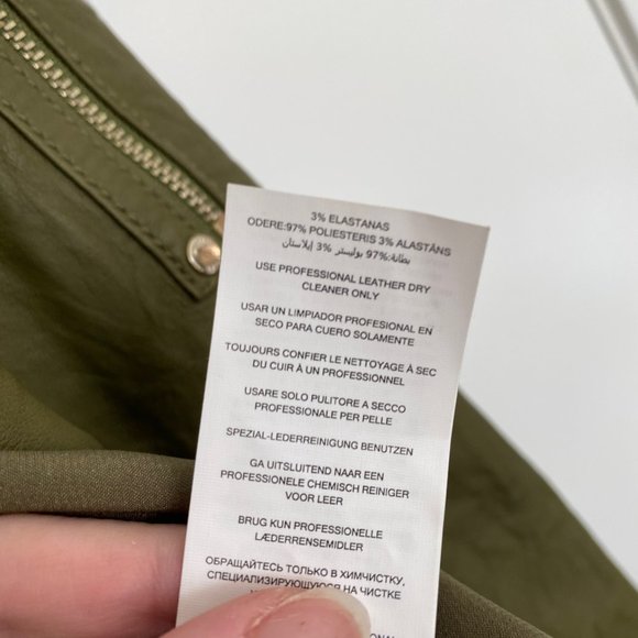 NWT Michael Kors Leather Jacket Olive Green - Picture 12 of 15